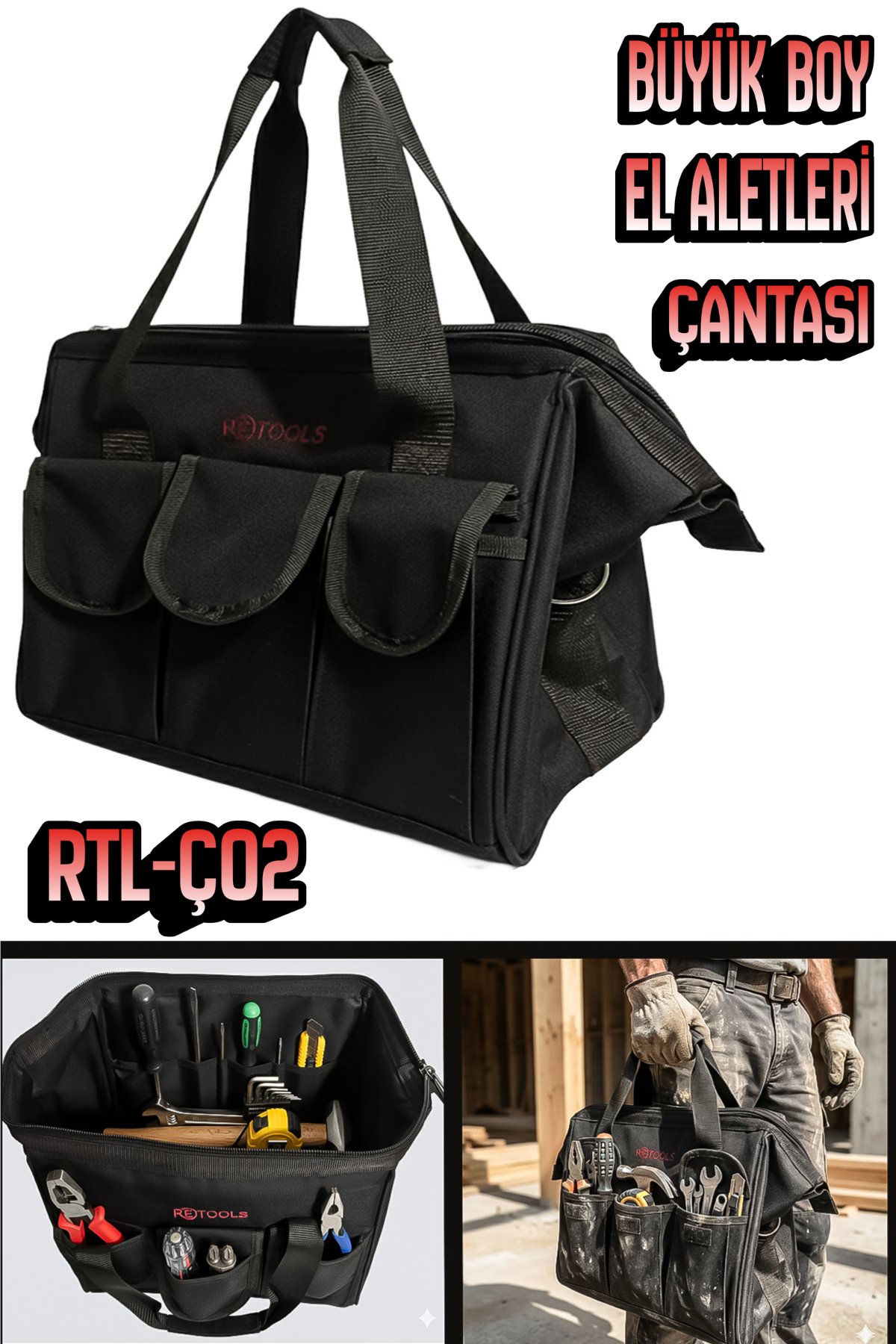 RETOOLS RTL-Ç02 BÜYÜK BOY EL ALETLERİ ÇANTASI