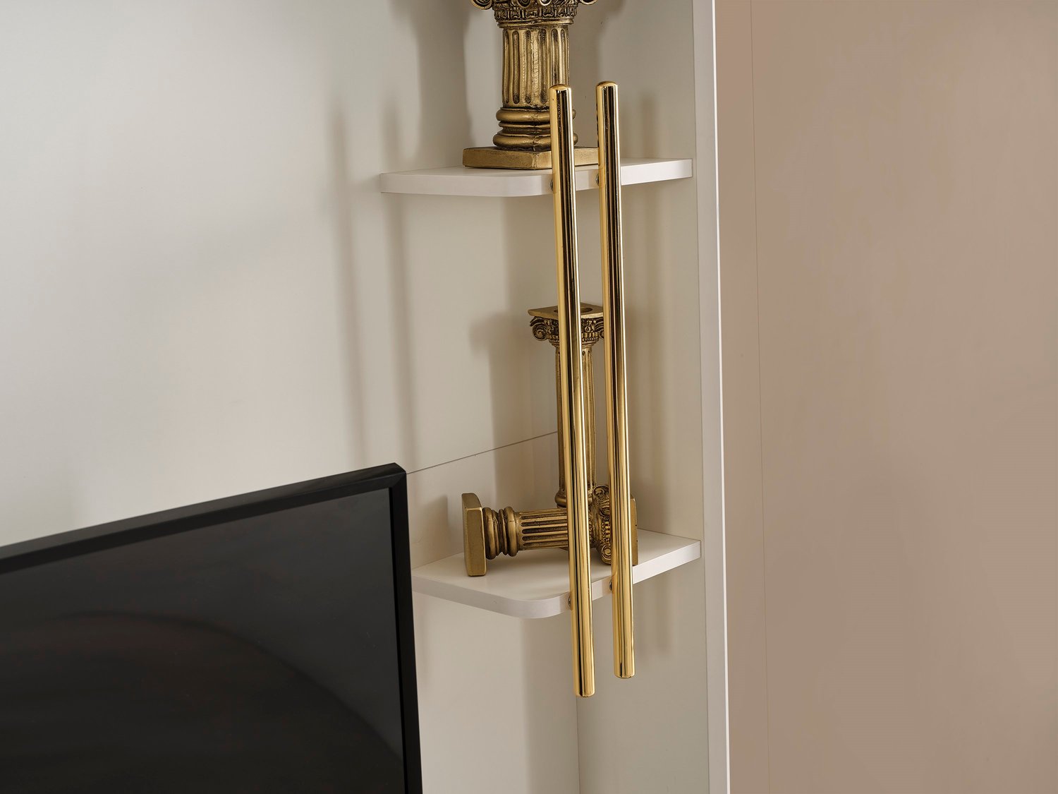 Alyans Gold Lcd Tv Sehpa Table Top üst fonlu (Sedef Krem) - 200