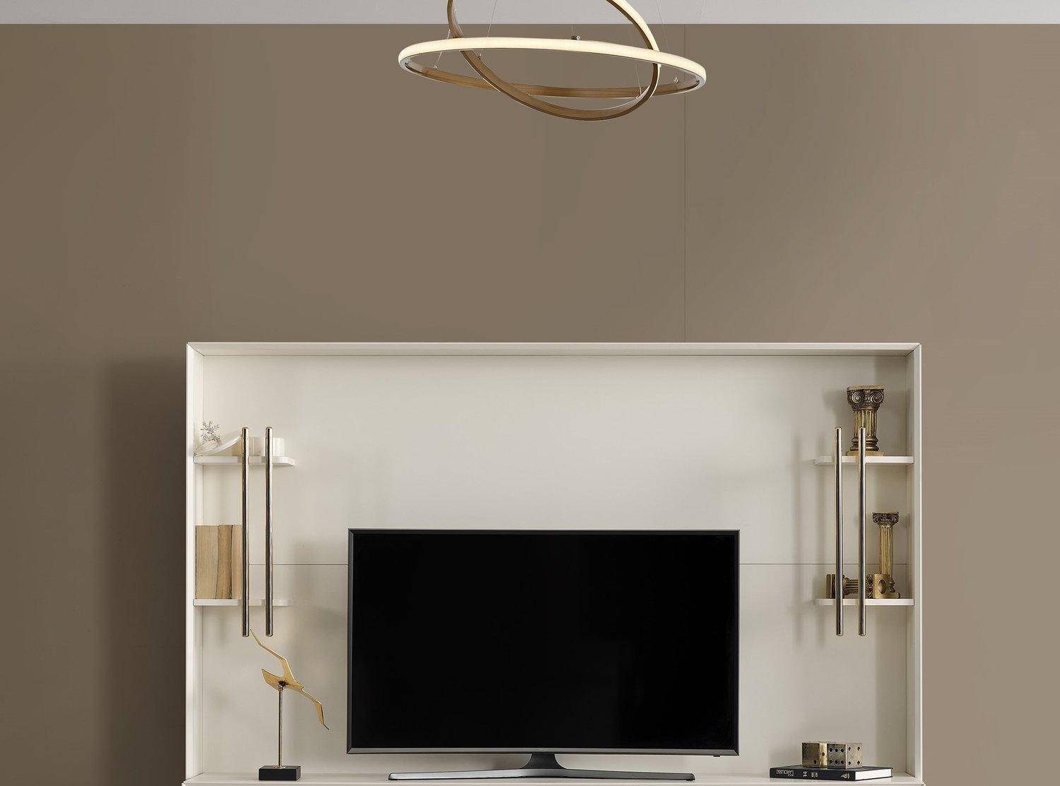 Alyans Gold Lcd Tv Sehpa Table Top üst fonlu (Sedef Krem) - 200