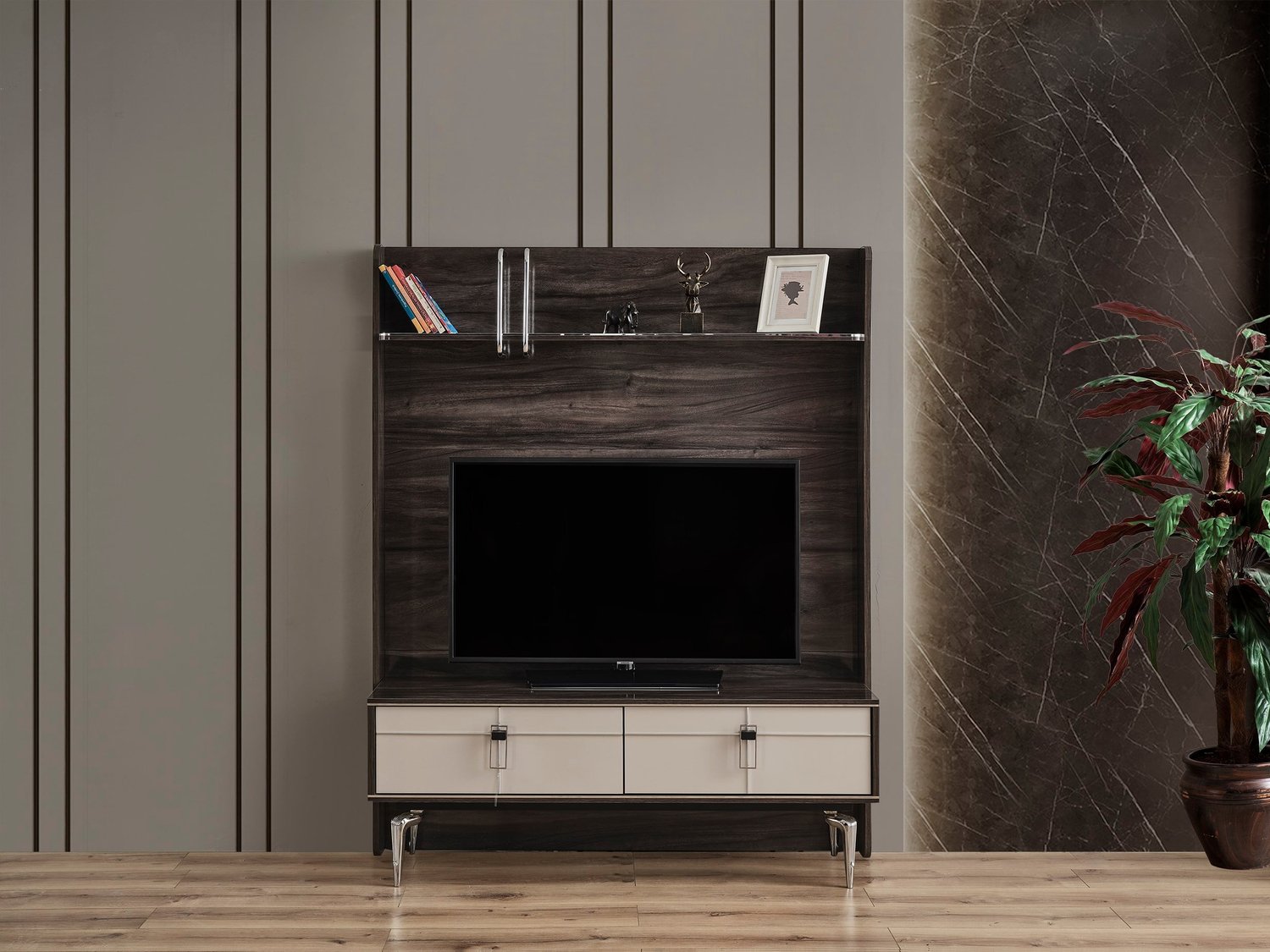 Hilton Lcd Tv Sehbası Table Top Duvar Fonlu (Patara) - 134