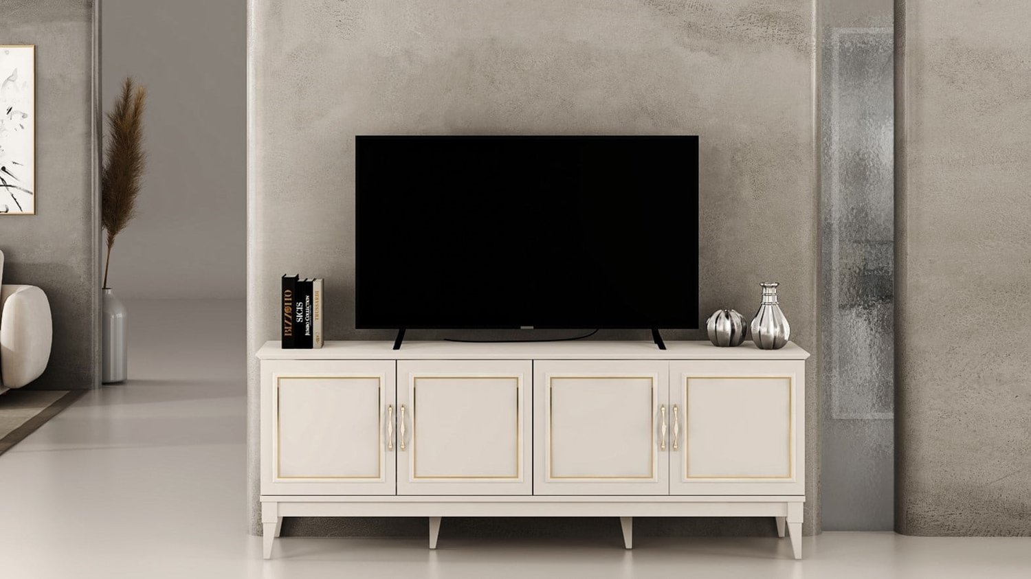Vera Lcd Tv Sehpa Table Top (Gold)  - 180