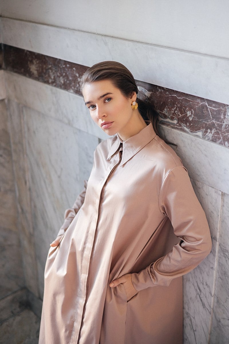 Elva - Elbise - Bej