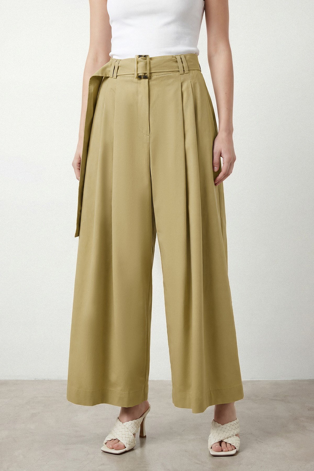 Noma - Kemerli Pantolon - Safari