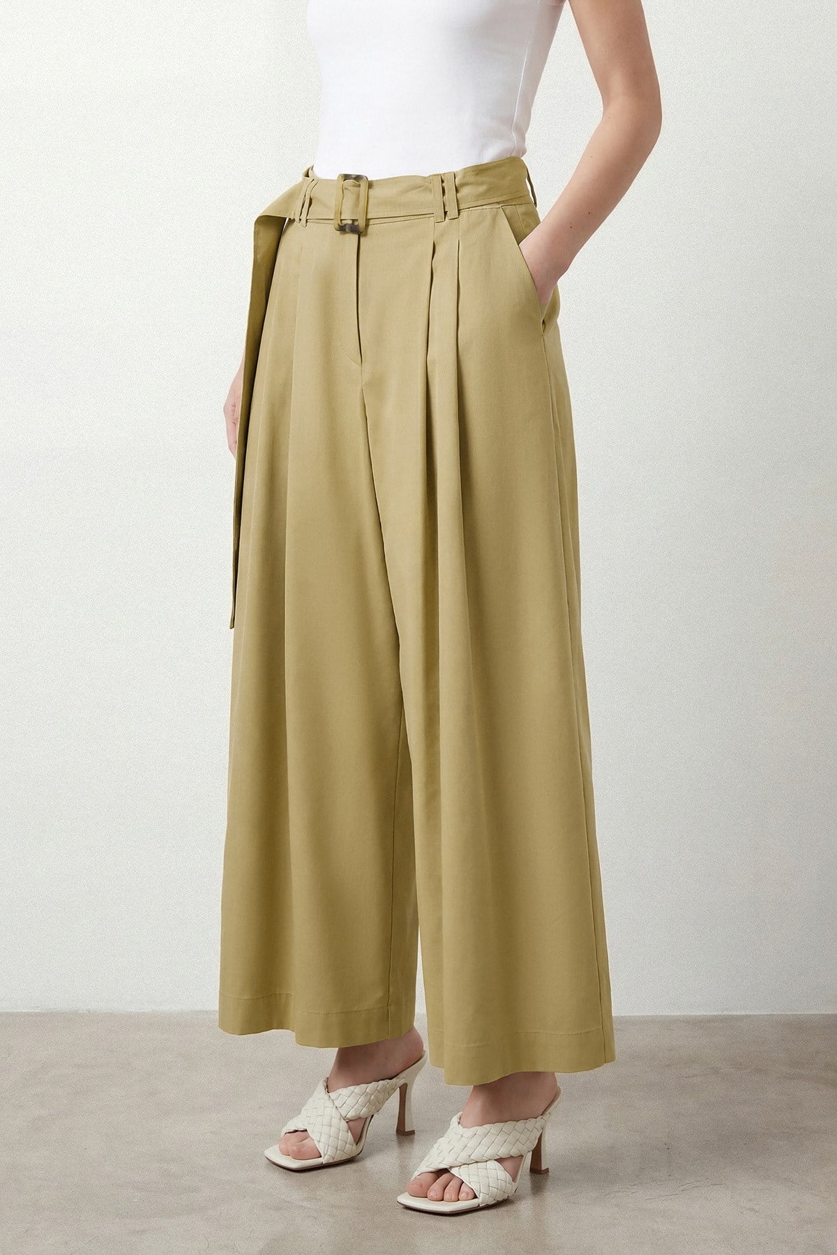 Noma - Kemerli Pantolon - Safari