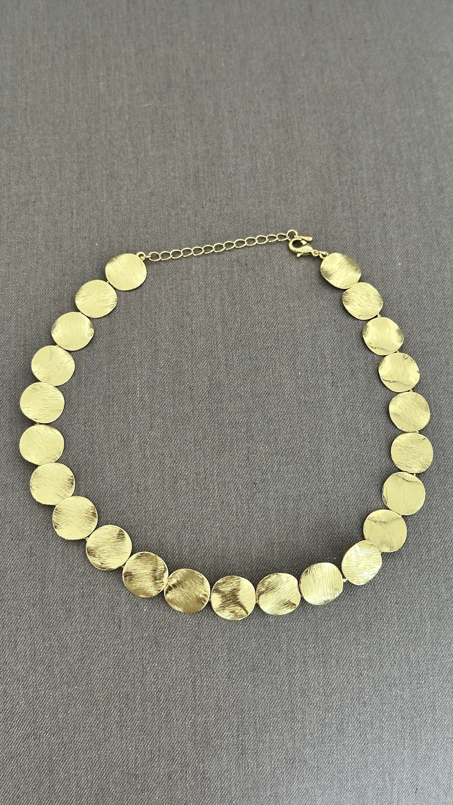 Sole Gold Disk Boncuklu Çelik Kolye