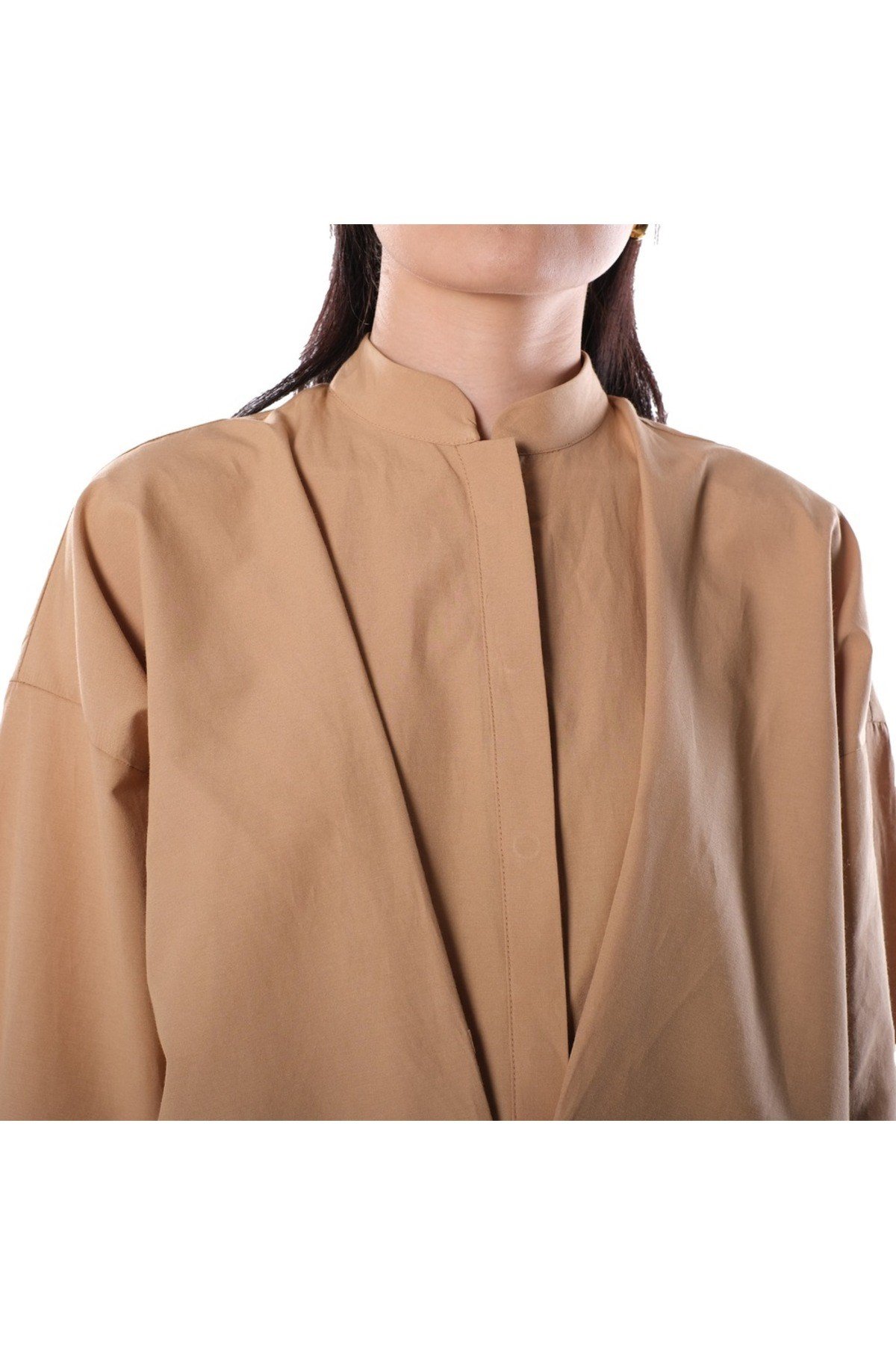 FRONT STITCHED SHIRT - CAMEL -