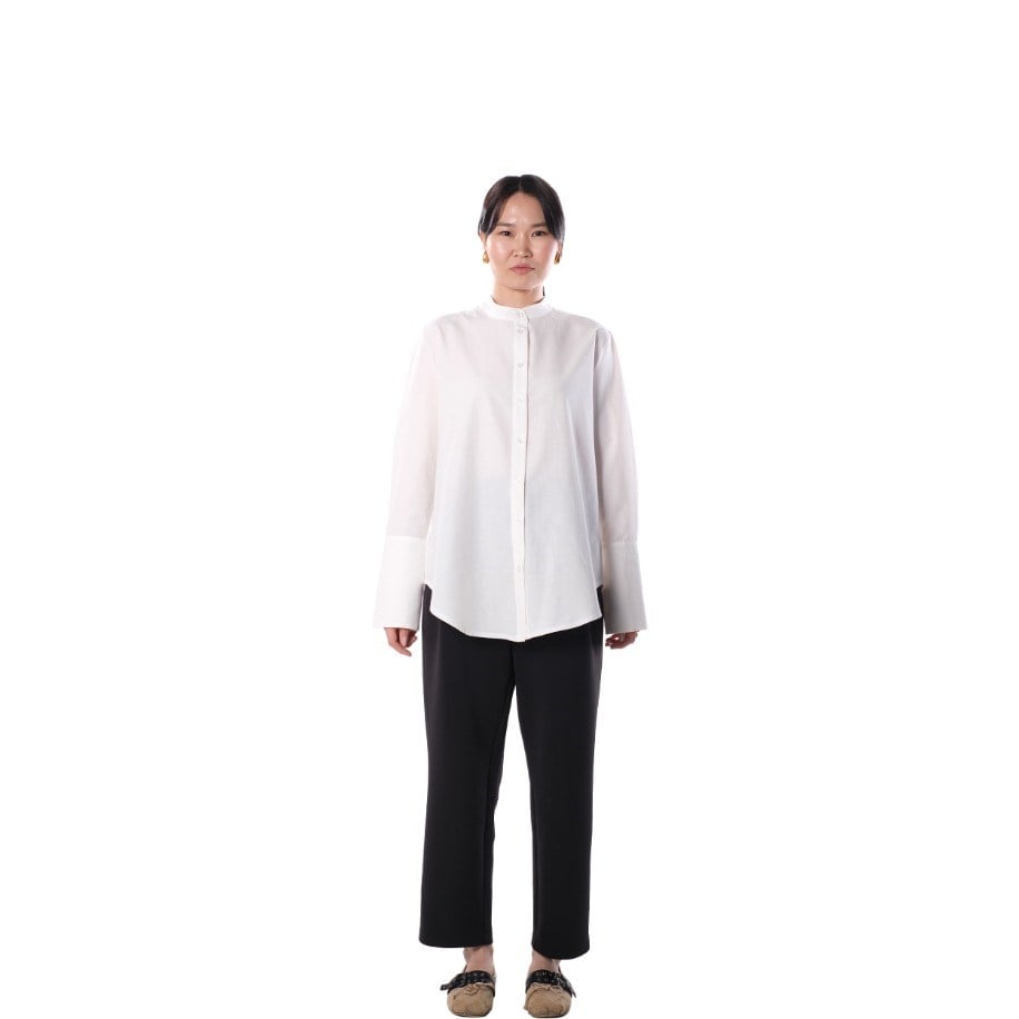 Side Button Shirt - WHİTE / GÖMLEK ( BEYAZ )