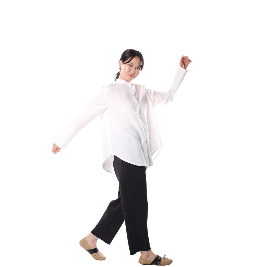 Side Button Shirt - WHİTE / GÖMLEK ( BEYAZ )
