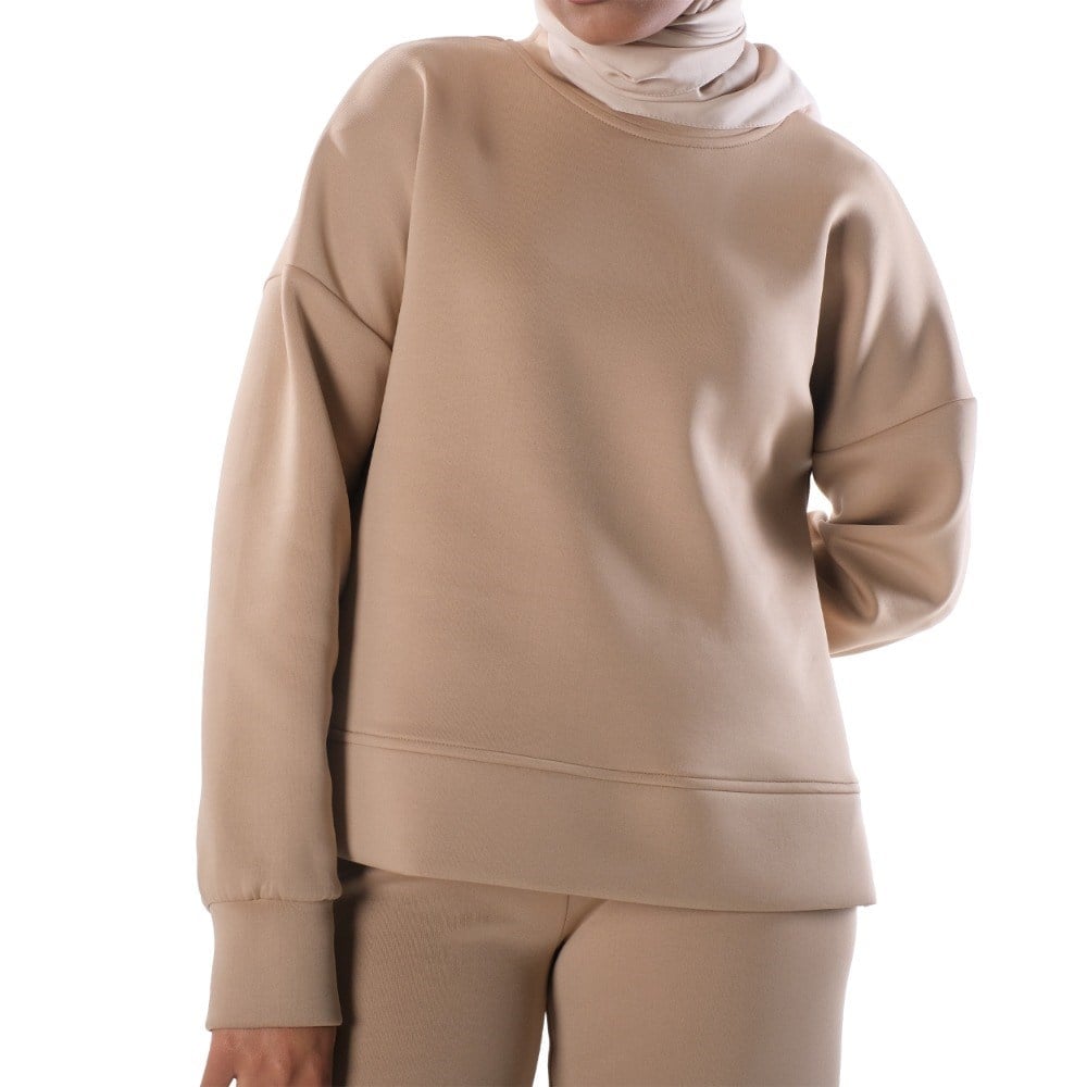 Side Slipped Blouse - CAMEL ( BLUZ )
