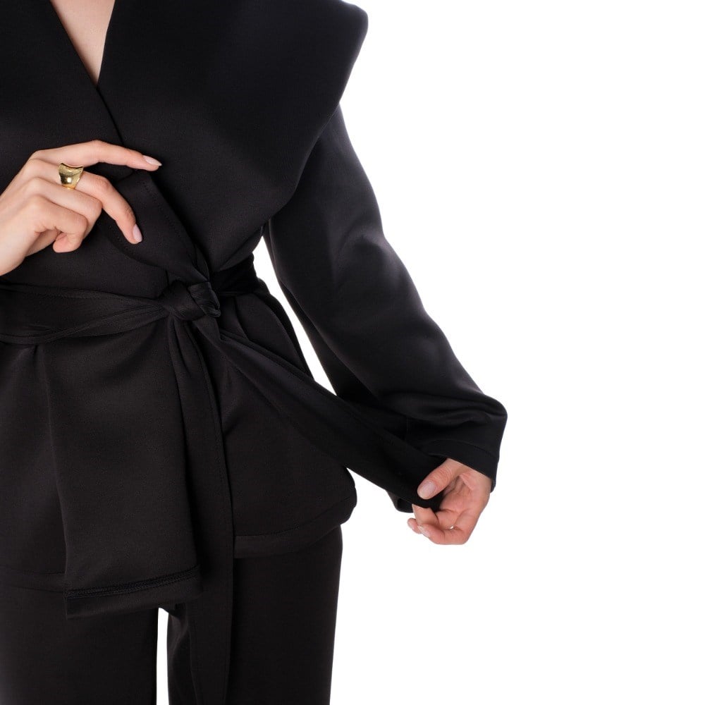 Wide Collar Jacket - BLACK ( KAP ) SİYAH