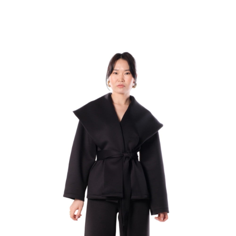 Wide Collar Jacket - BLACK ( KAP ) SİYAH
