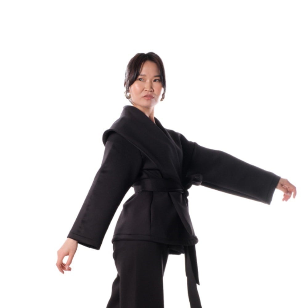 Wide Collar Jacket - BLACK ( KAP ) SİYAH