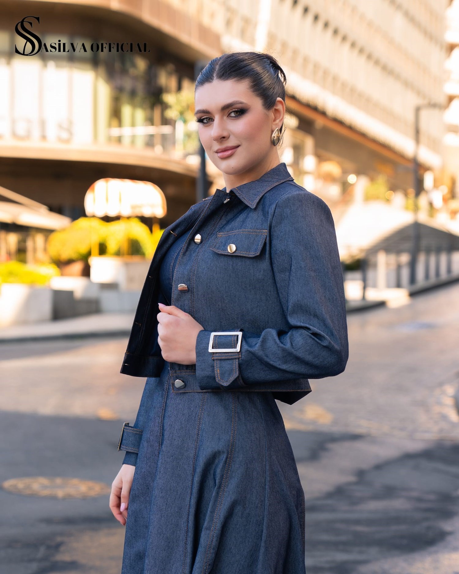 Cepli ve Metal Düğmeli Kot Takım | 9013 Lacivert