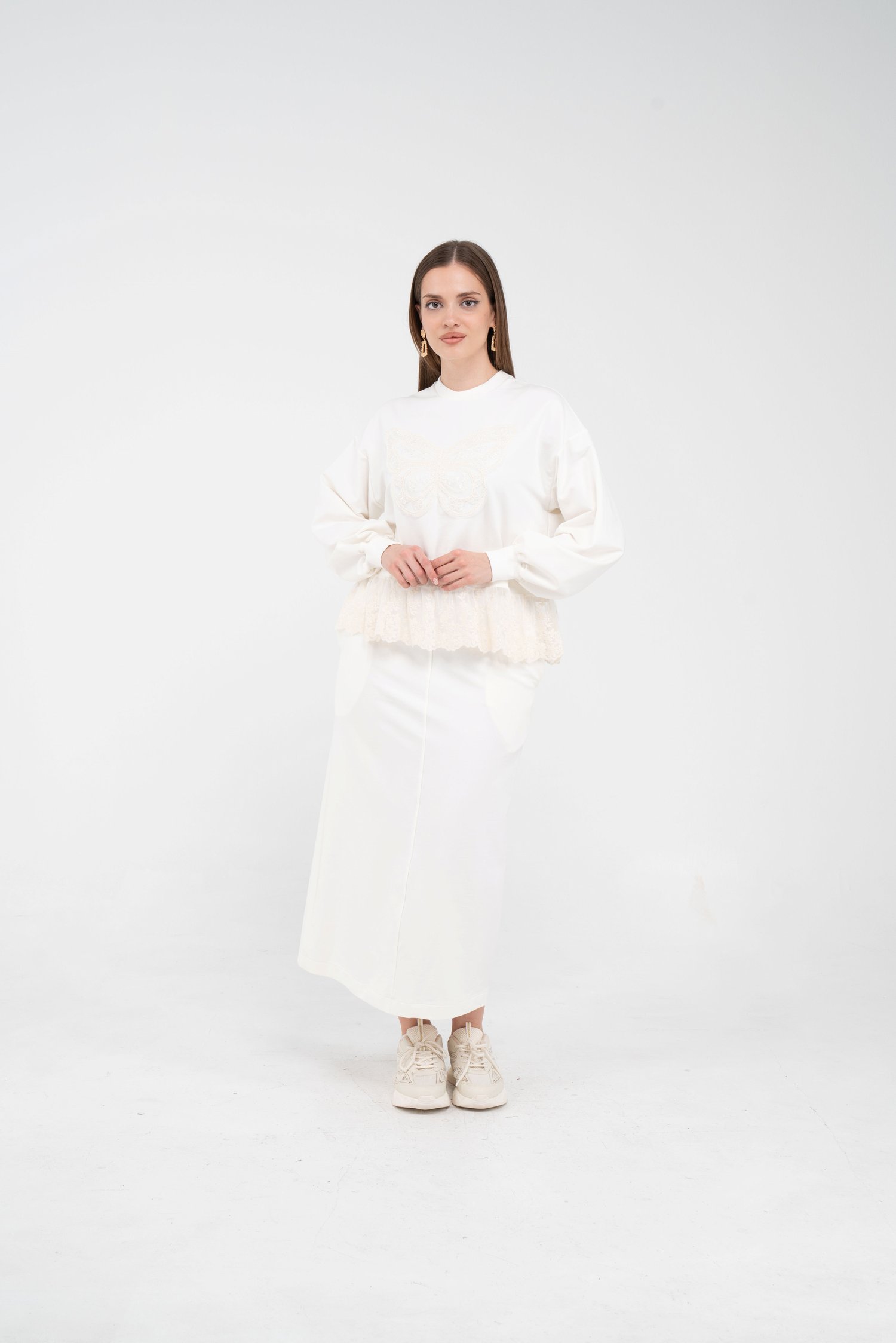 Danter Detaylı Kelebek Nakışlı İkili Takım | K8068