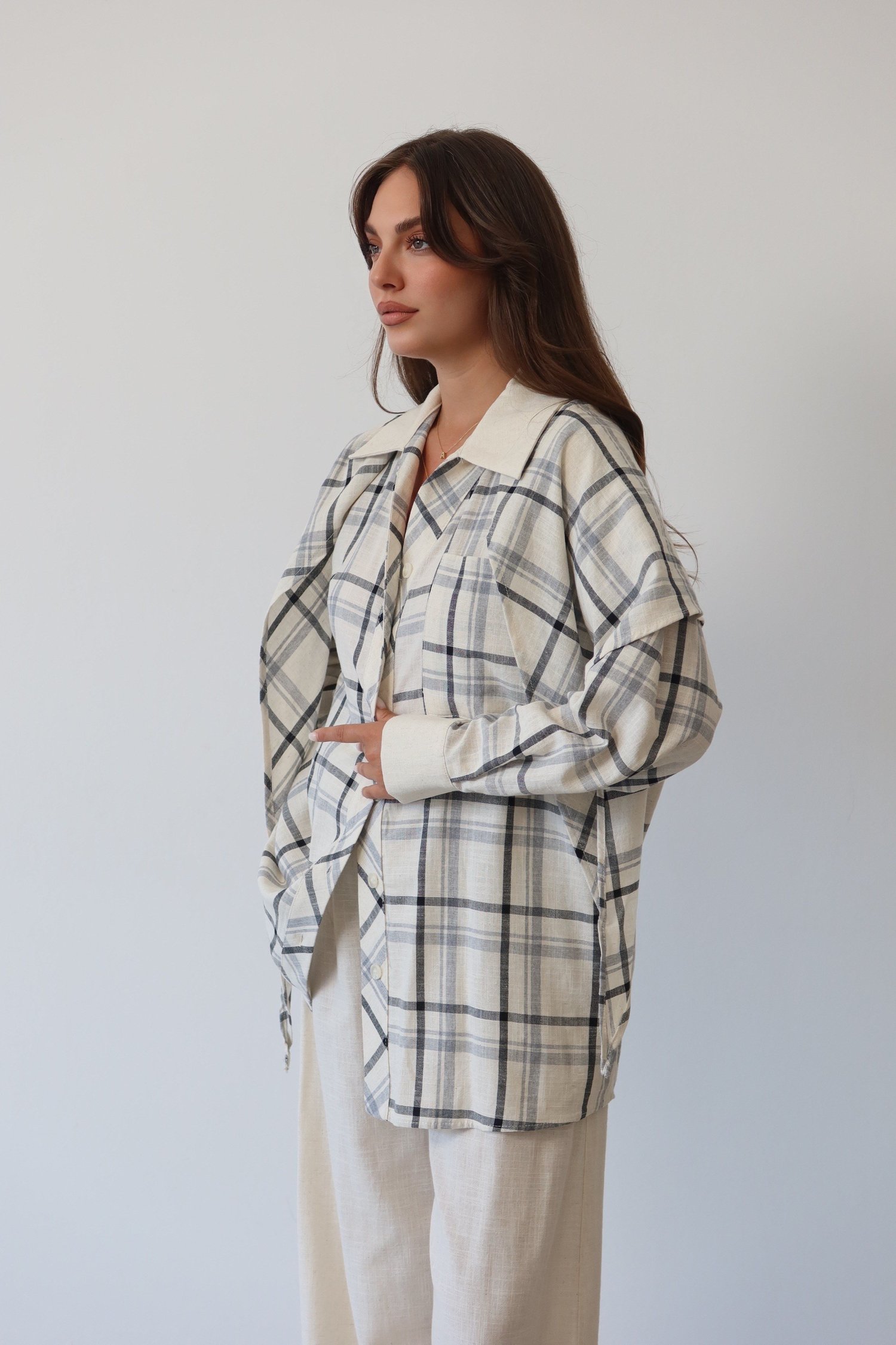 Ekose Desenli Oversize Takım  1816