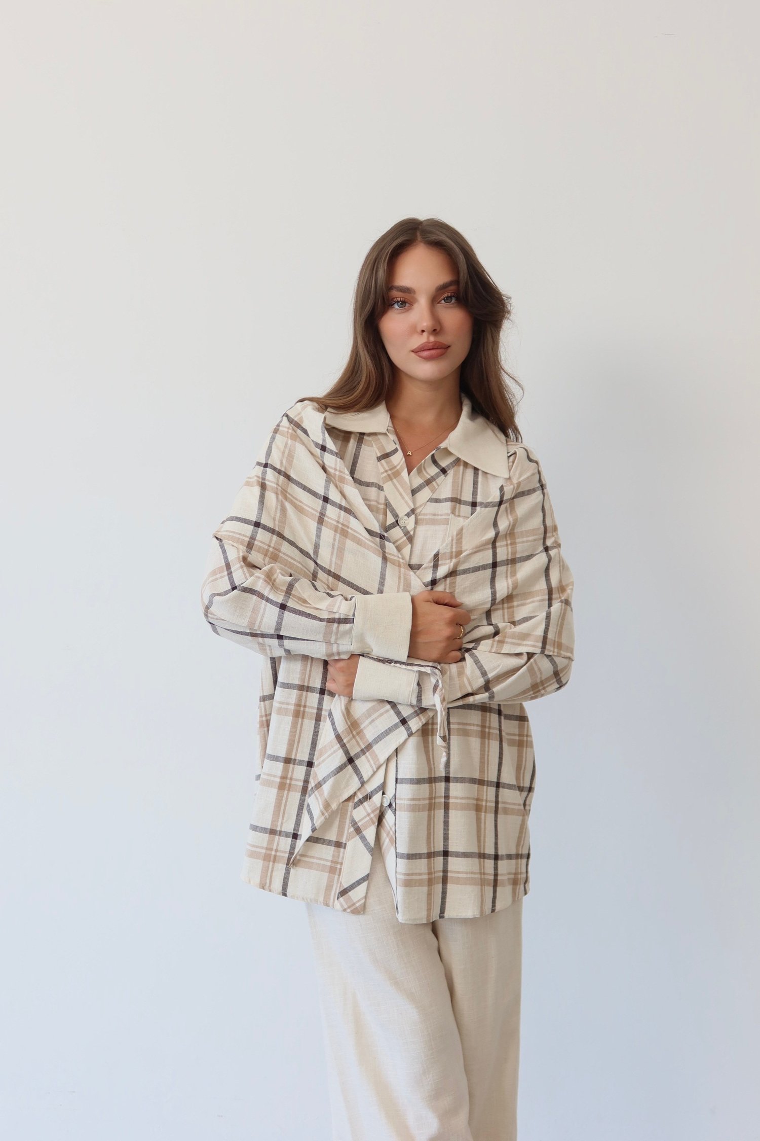 Ekose Desenli Oversize Takım  1816