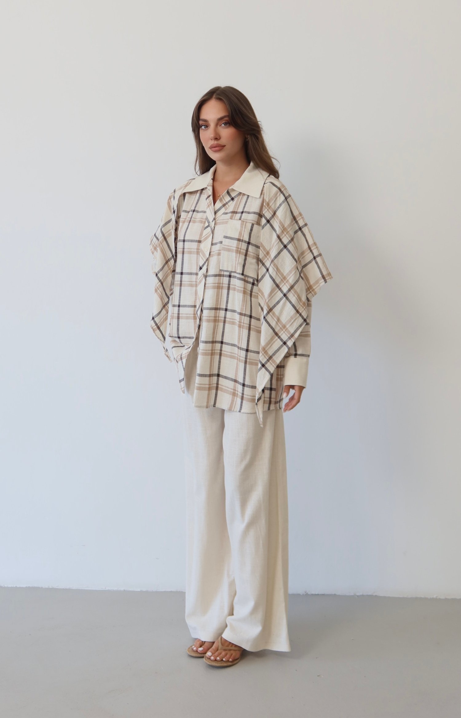 Ekose Desenli Oversize Takım  1816