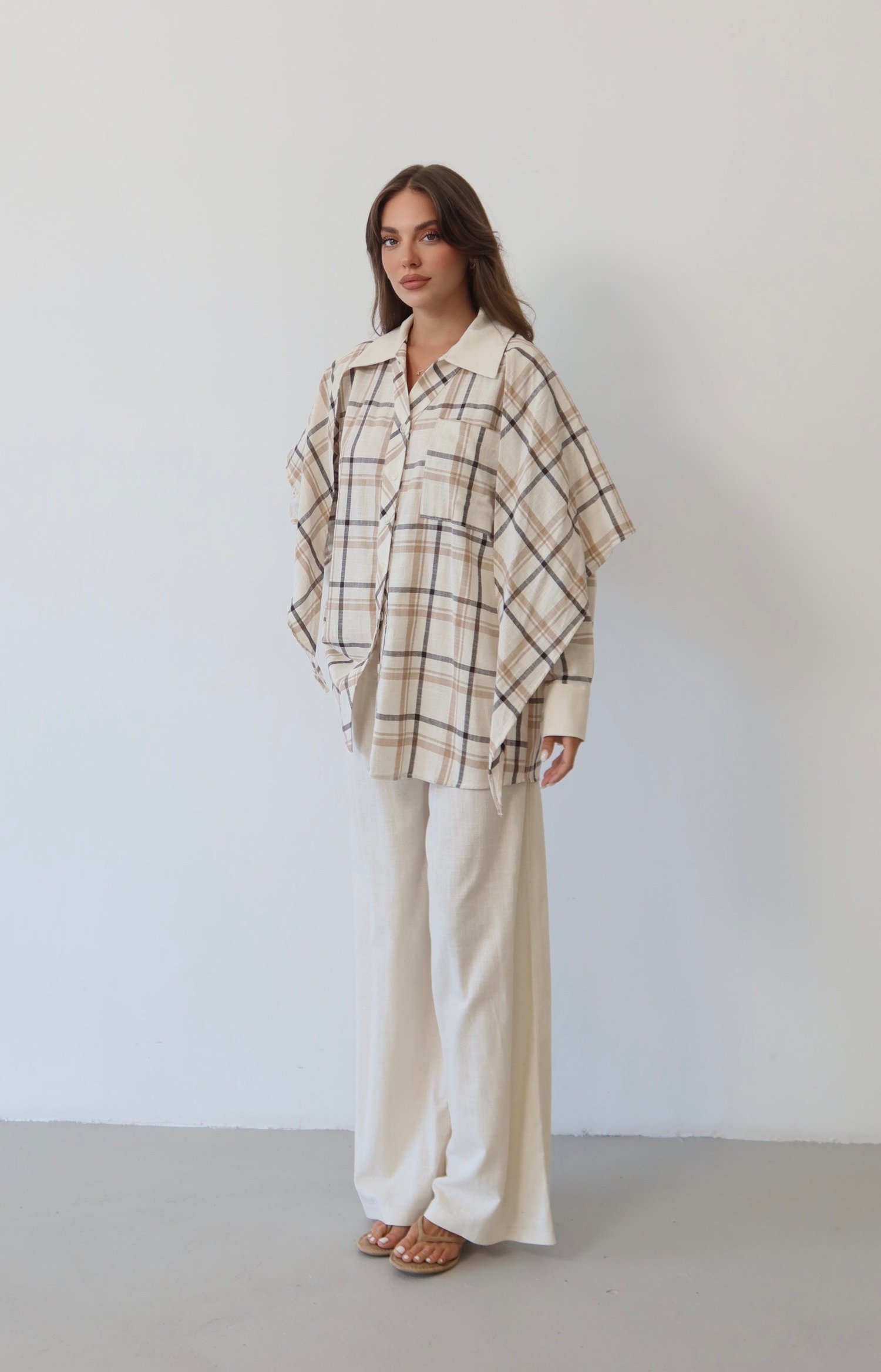 Ekose Desenli Oversize Takım  1816