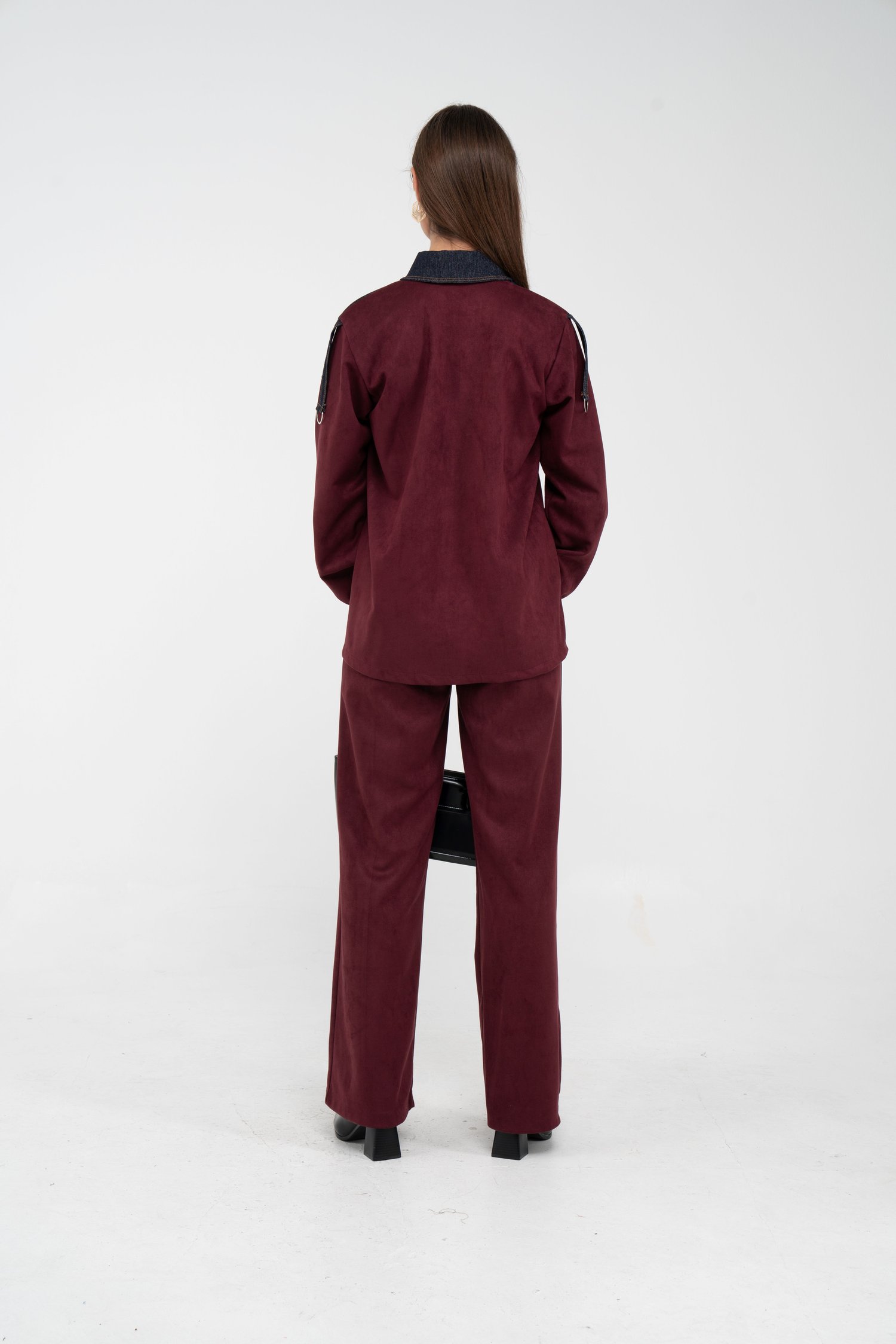 Kadife Jean Detaylı İkili Takım K1744