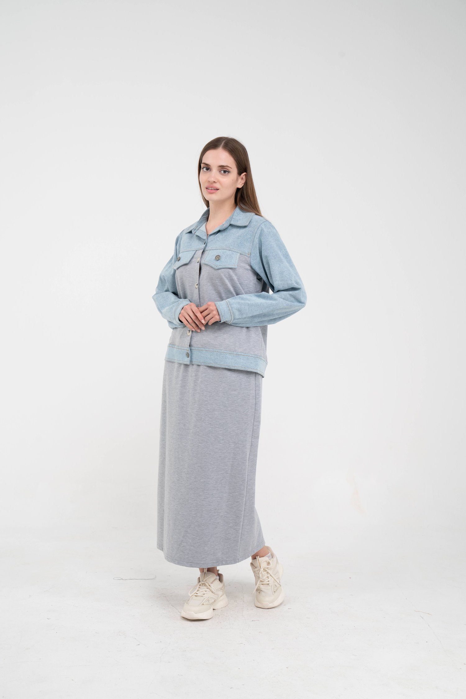 Kot Detaylı Etekli İkili Takım K1723