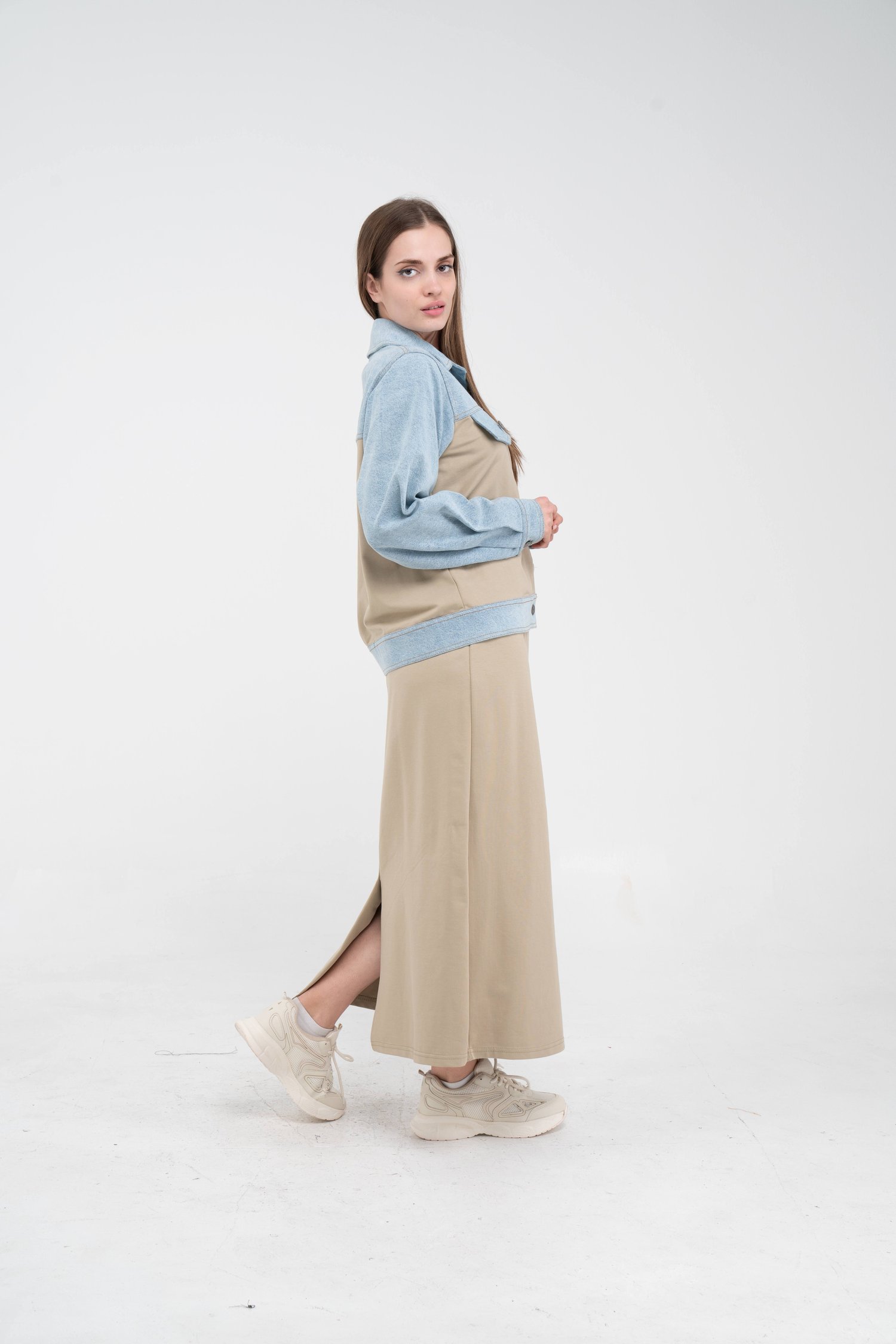 Kot Detaylı Etekli İkili Takım K1723