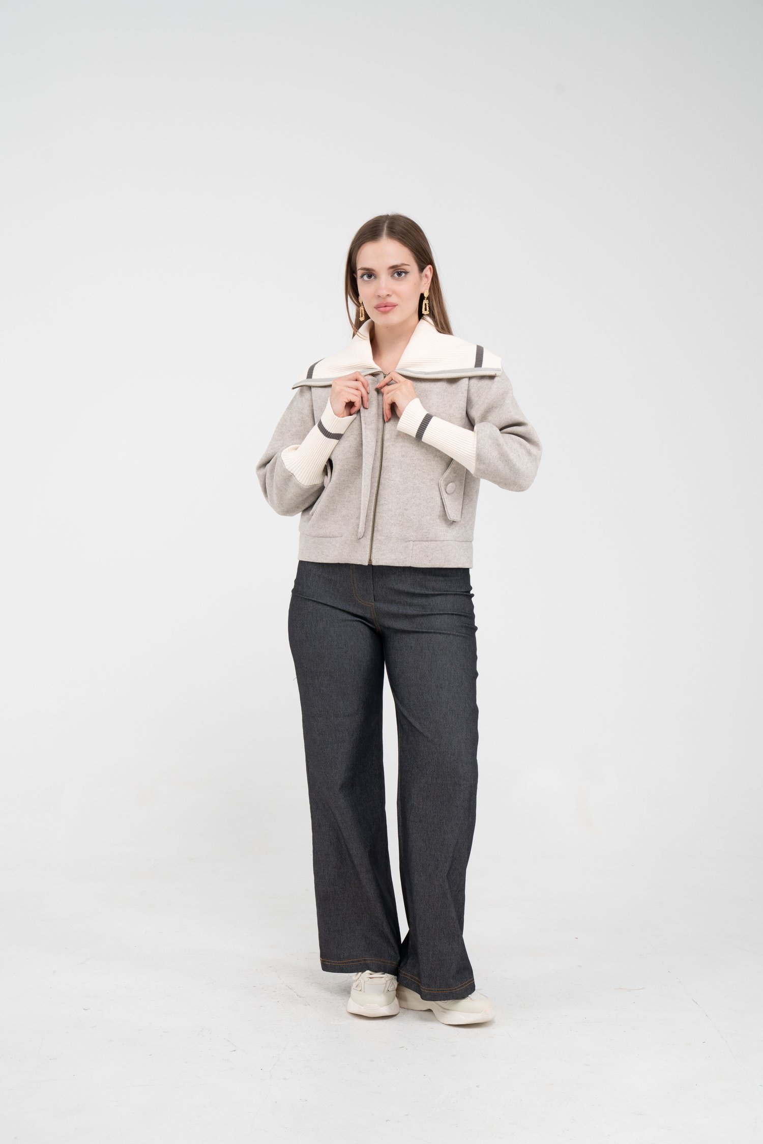 Oversize Fermuarlı Sweat Ceket K1720