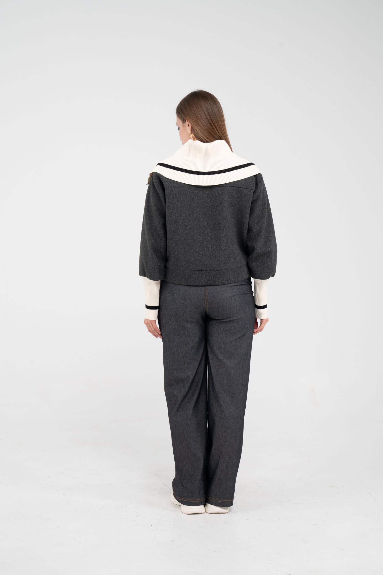 Oversize Fermuarlı Sweat Ceket K1720