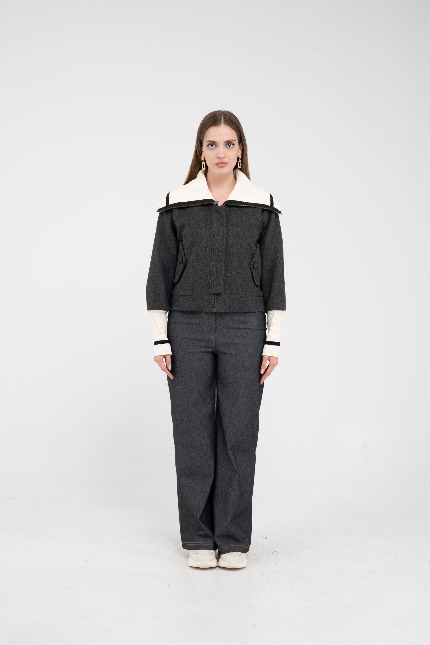 Oversize Fermuarlı Sweat Ceket K1720