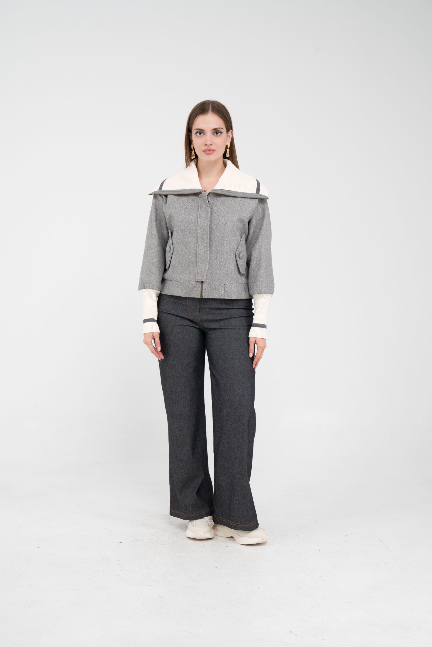 Oversize Fermuarlı Sweat Ceket K1720
