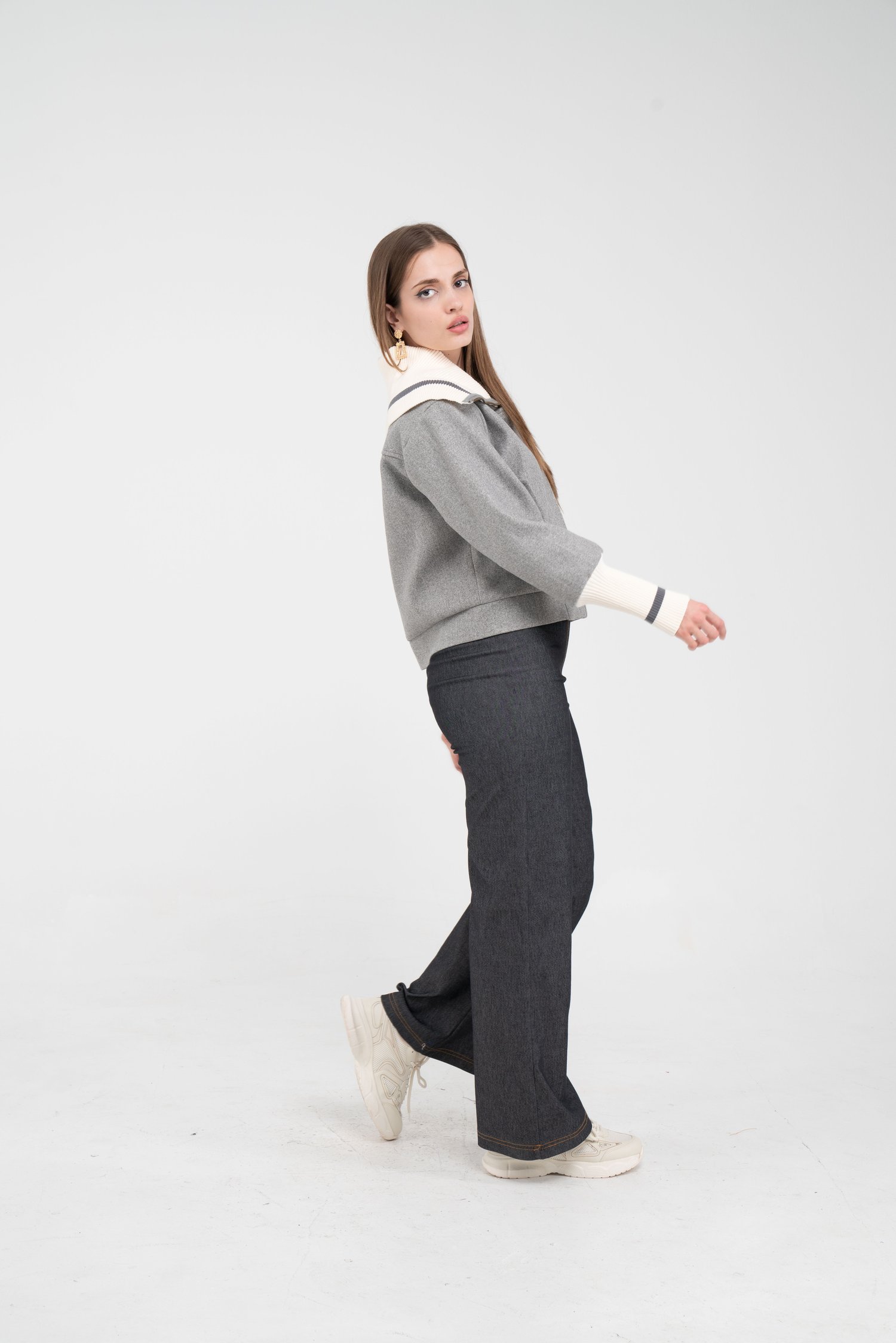 Oversize Fermuarlı Sweat Ceket K1720