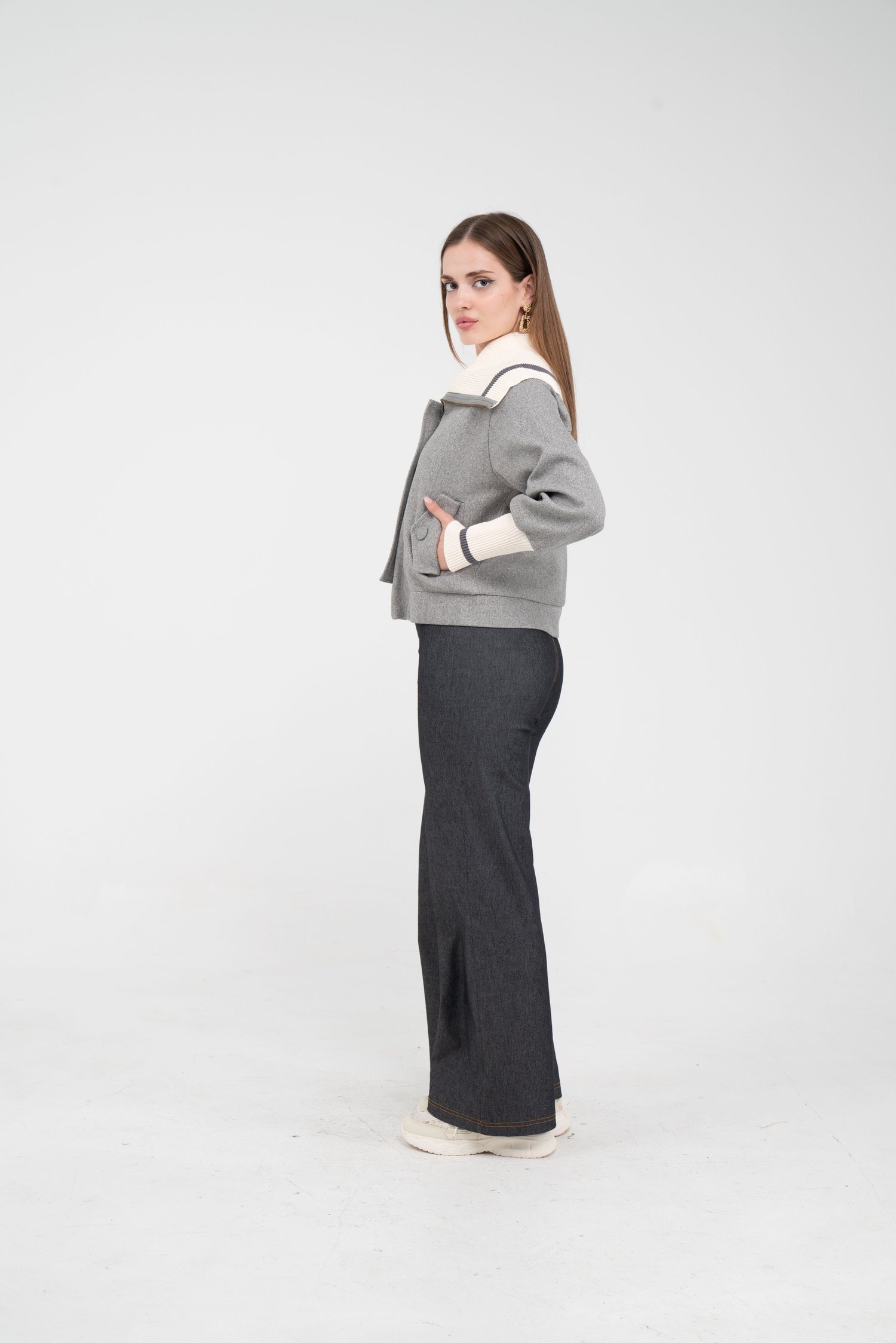 Oversize Fermuarlı Sweat Ceket K1720
