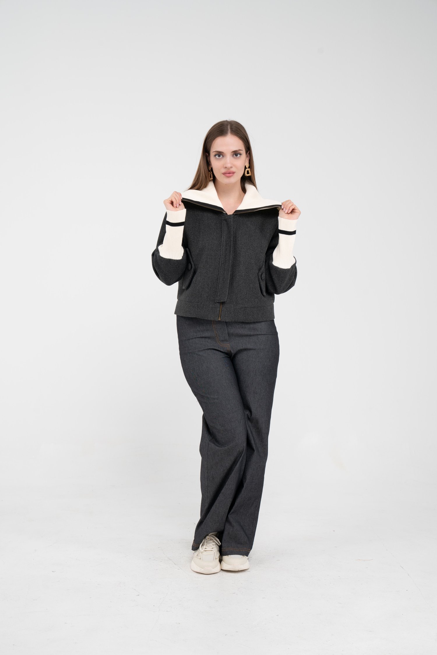 Oversize Fermuarlı Sweat Ceket K1720
