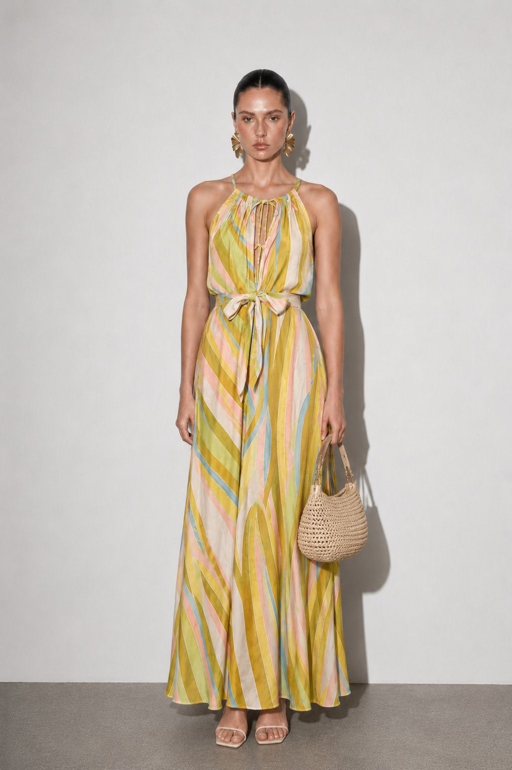 Florence Desenli Maxi Elbise Sarı