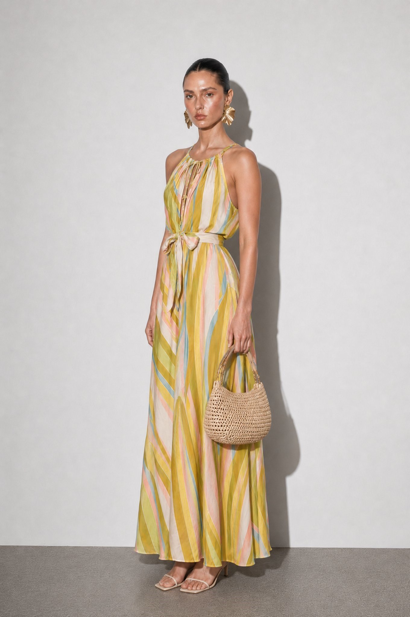 Florence Desenli Maxi Elbise Sarı