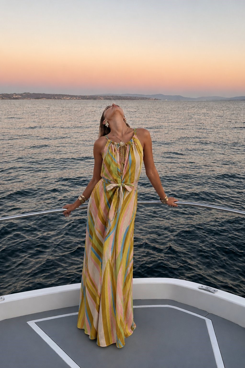 Florence Desenli Maxi Elbise Sarı