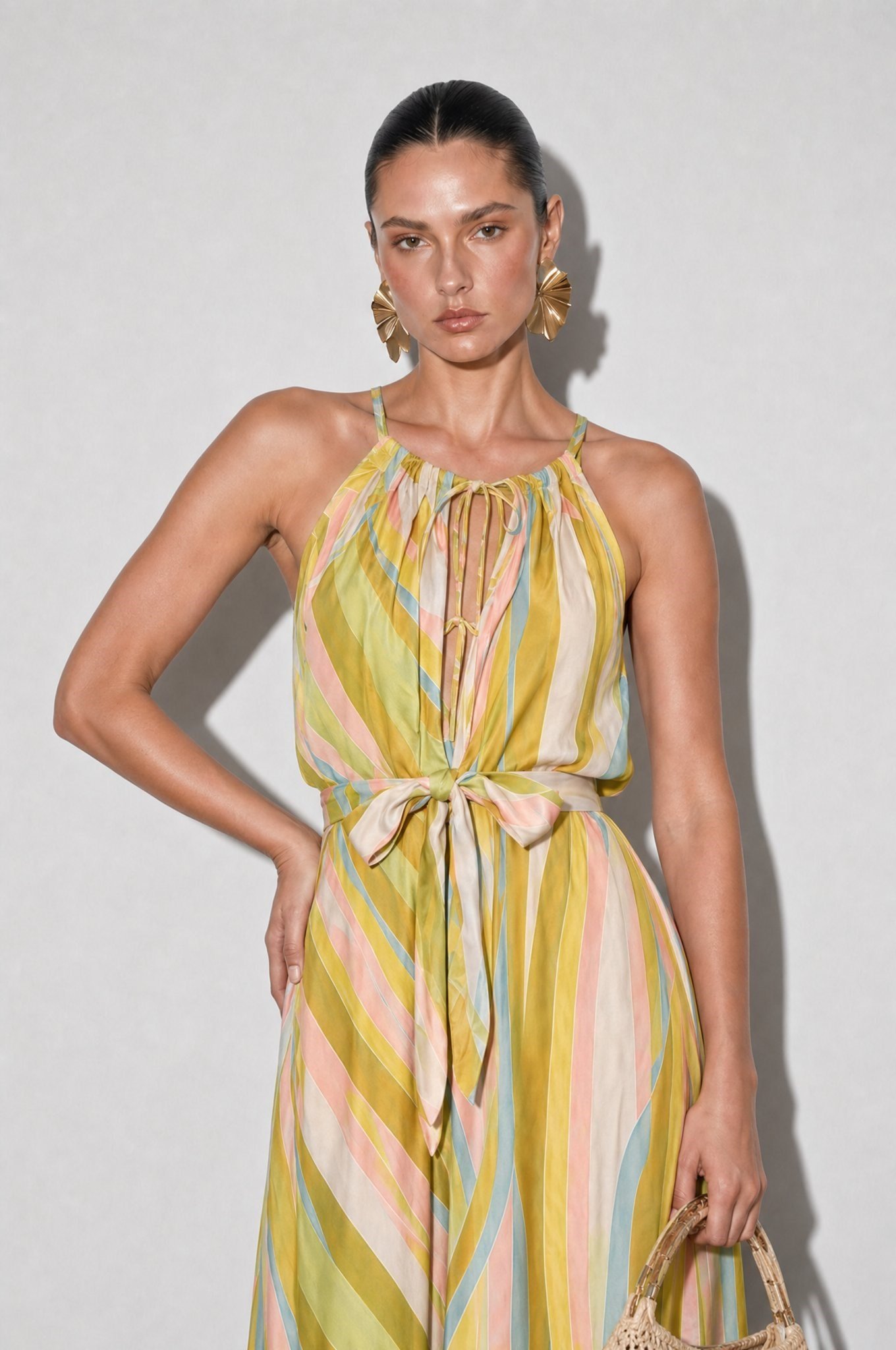 Florence Desenli Maxi Elbise Sarı