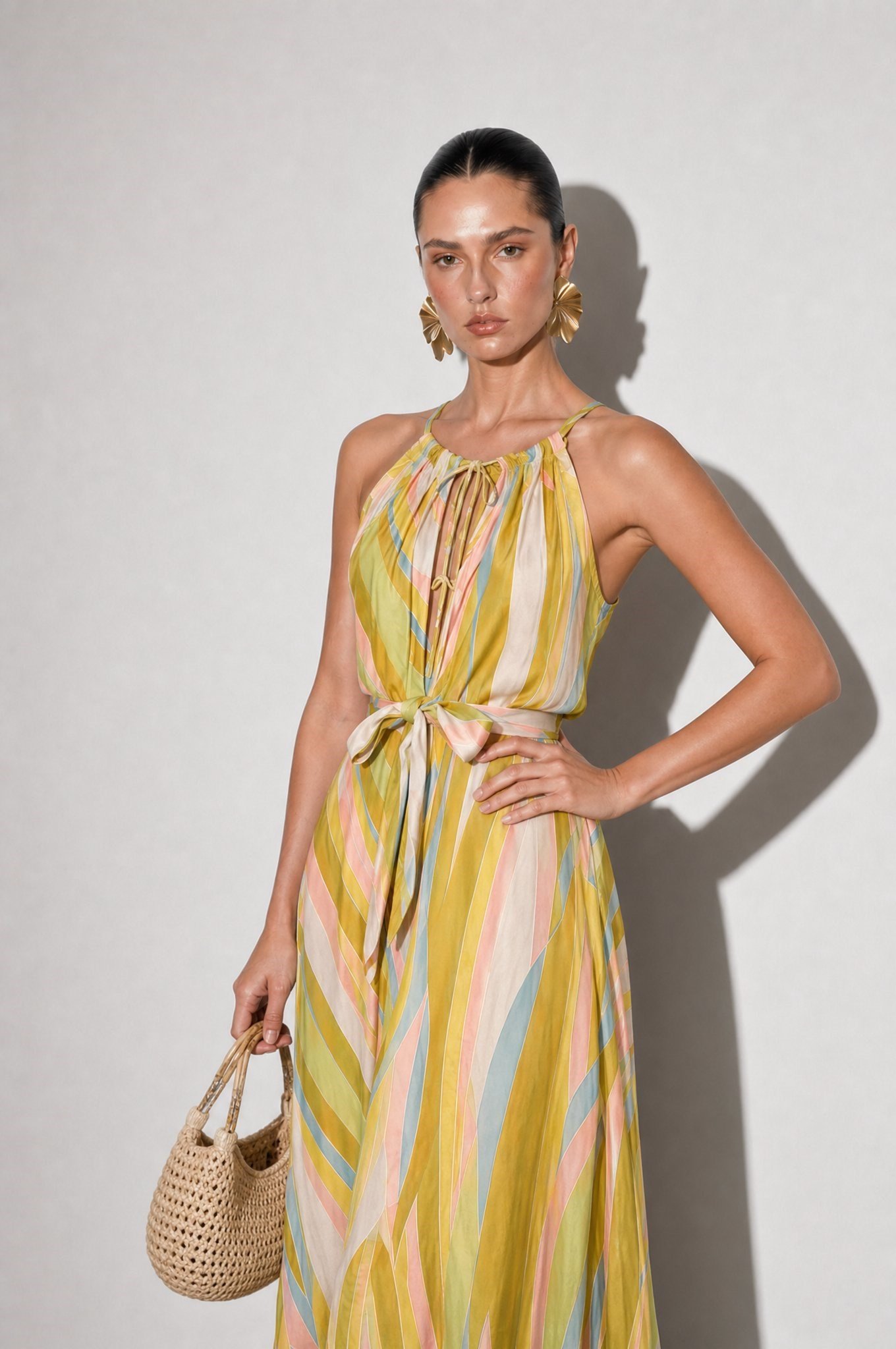 Florence Desenli Maxi Elbise Sarı