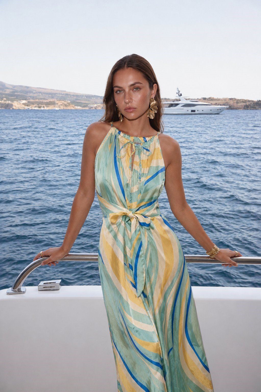 Florence Desenli Maxi Elbise Yeşil