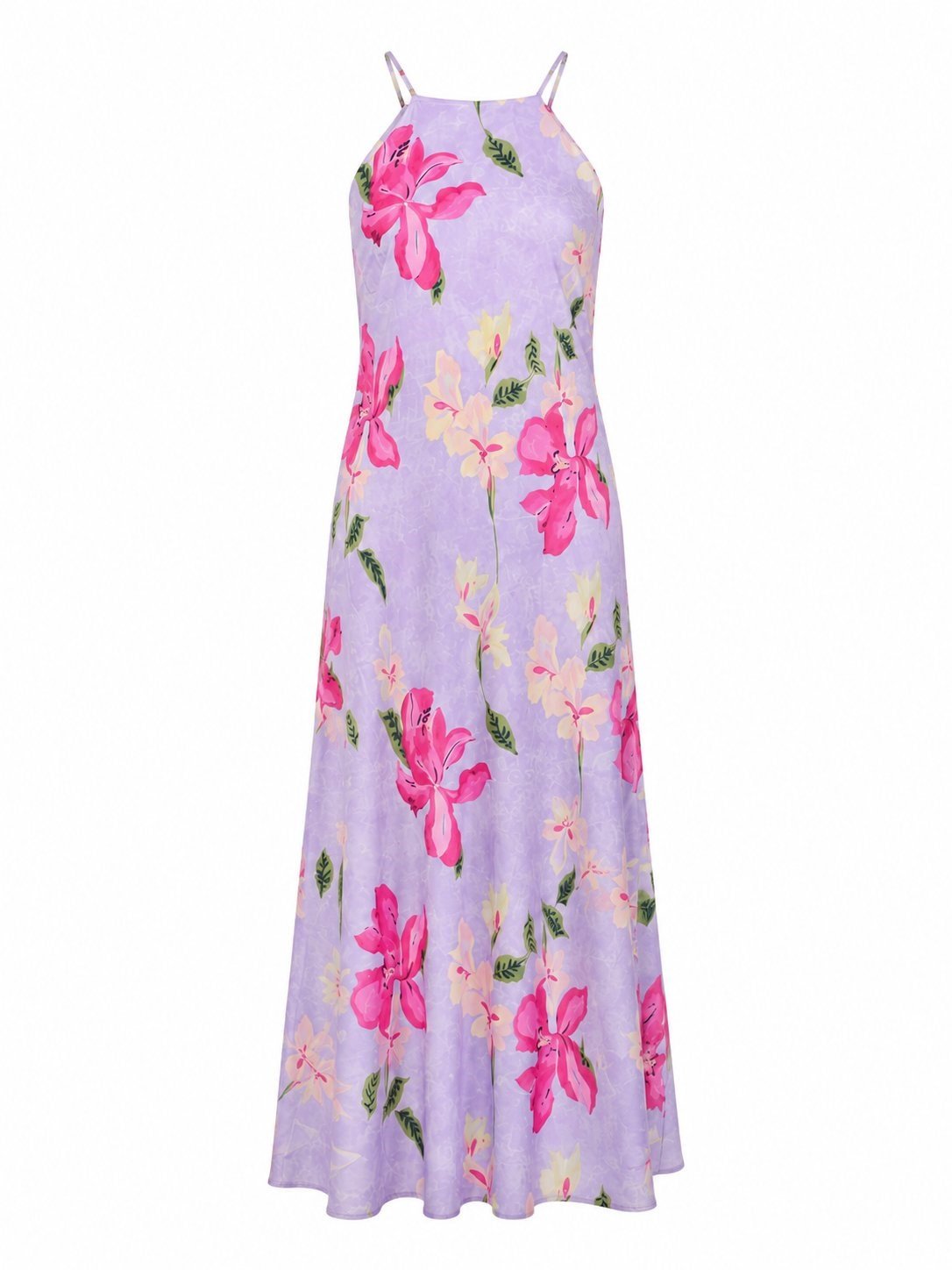 Lysa Floral Maxi Elbise Lila