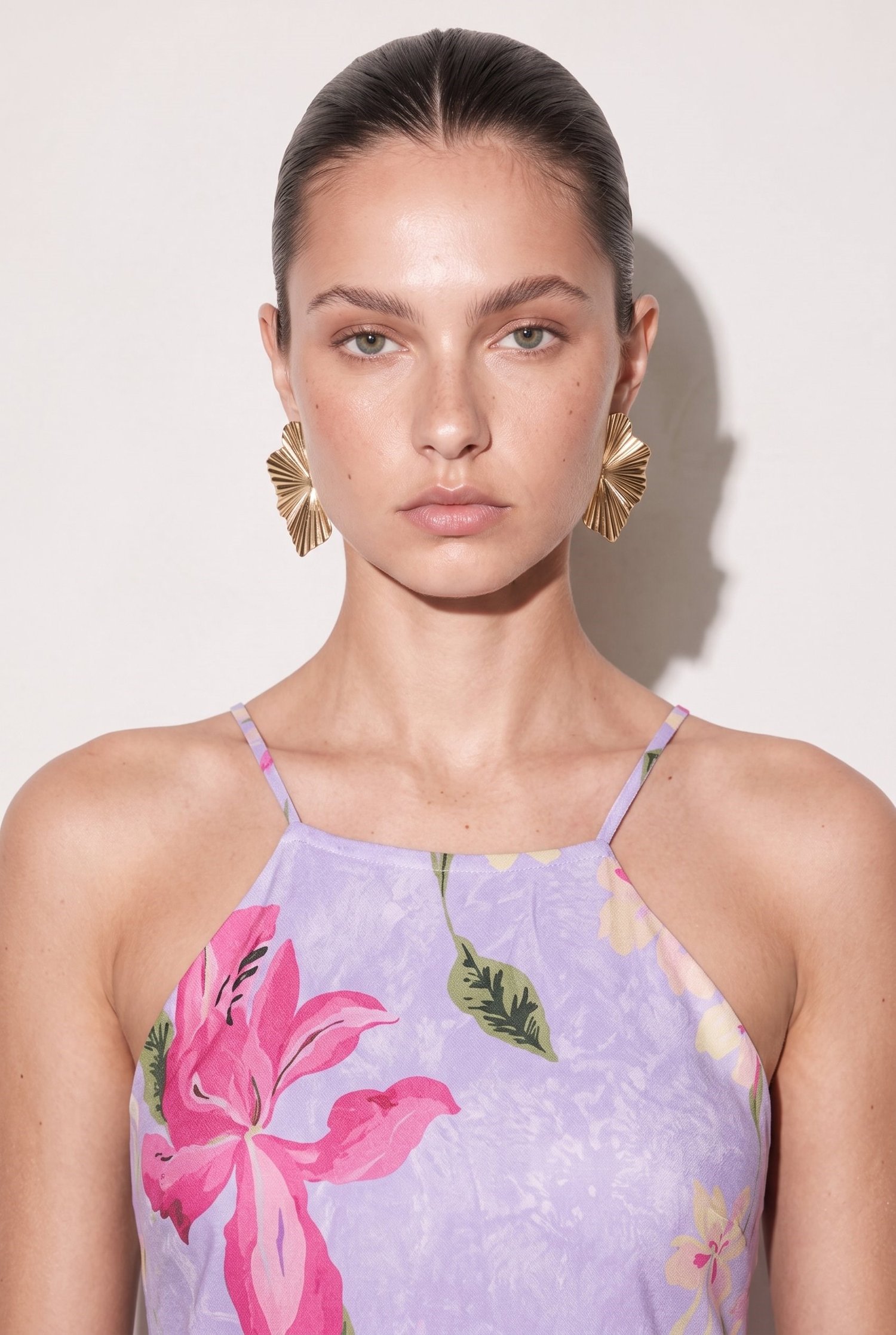 Lysa Floral Maxi Elbise Lila