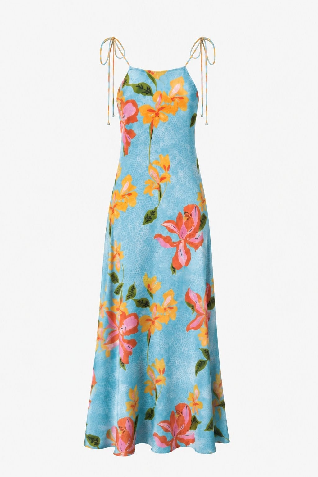 Lysa Floral Maxi Elbise Mavi