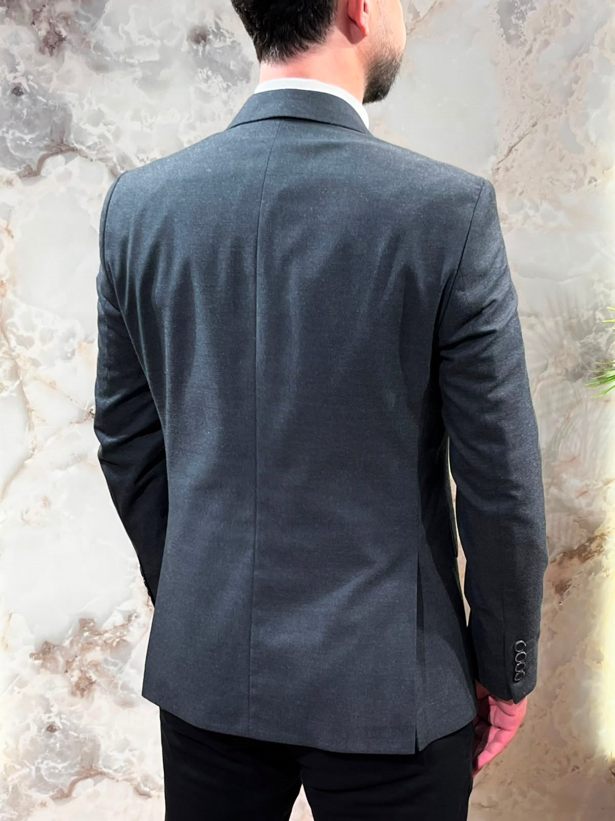 ERKEK ANTRASİT SLİM FİT BLAZER CEKET | TEK DÜĞMELİ KLASİK CEKET