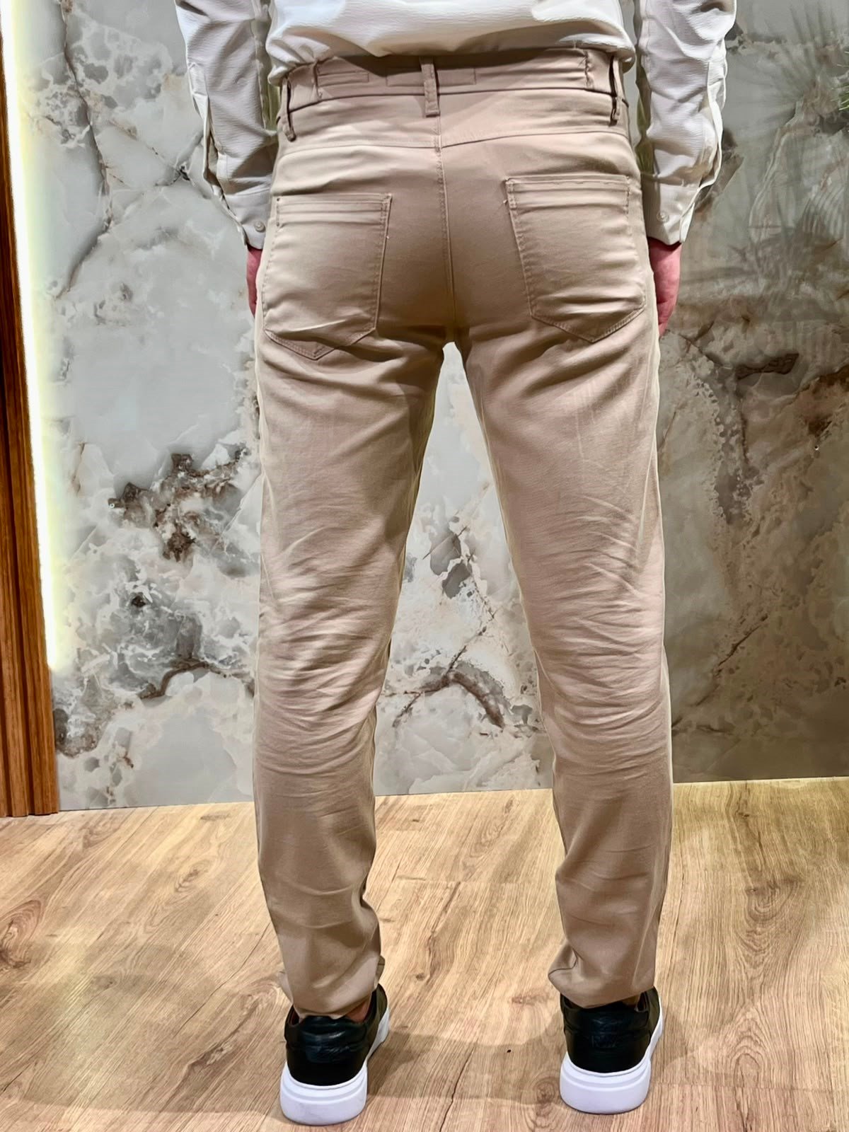 ERKEK BEJ TENCEL KUMAŞ SLİM FİT PANTOLON | LİKRALI GÜNLÜK KLASİK PANTOLON 