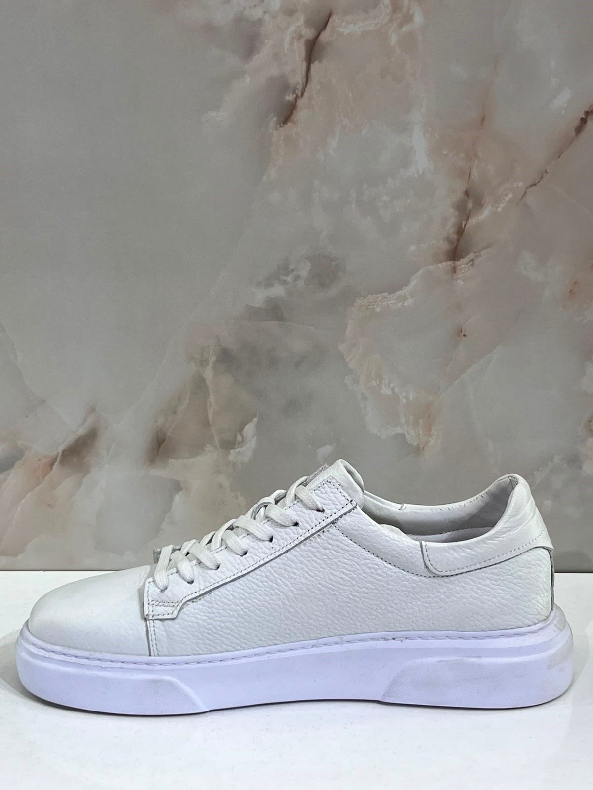 ERKEK BEYAZ HAKİKİ DERİ SNEAKER AYAKKABI | GÜNLÜK CASUAL SPOR AYAKKABI