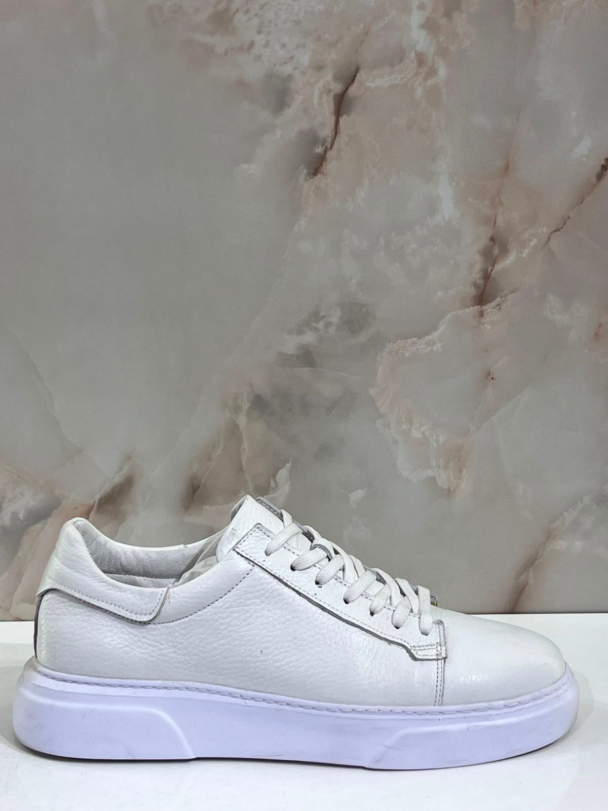 ERKEK BEYAZ HAKİKİ DERİ SNEAKER AYAKKABI | GÜNLÜK CASUAL SPOR AYAKKABI