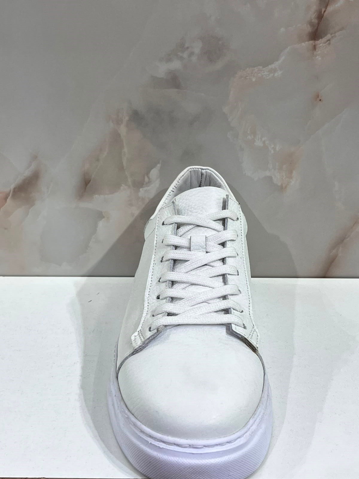 ERKEK BEYAZ HAKİKİ DERİ SNEAKER AYAKKABI | GÜNLÜK CASUAL SPOR AYAKKABI