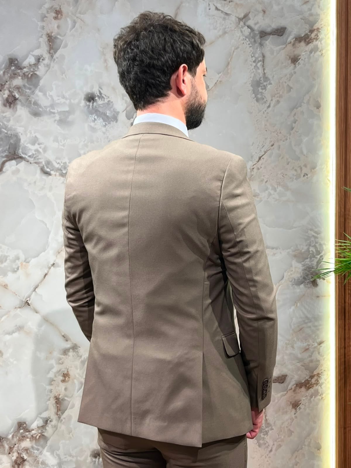 ERKEK CAMEL YELEKLİ ÜÇ PARÇA ŞIK TAKIM ELBİSE 