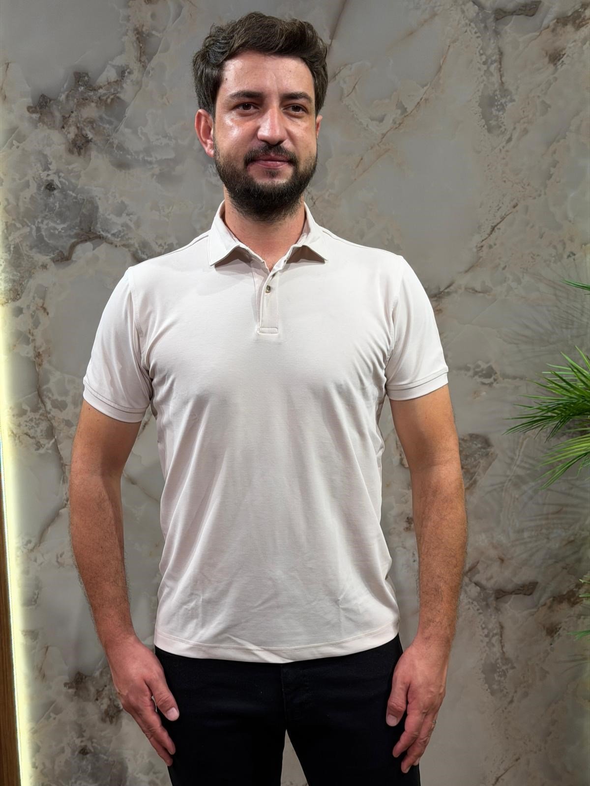 ERKEK EKRU POLO YAKA TİŞÖRT 