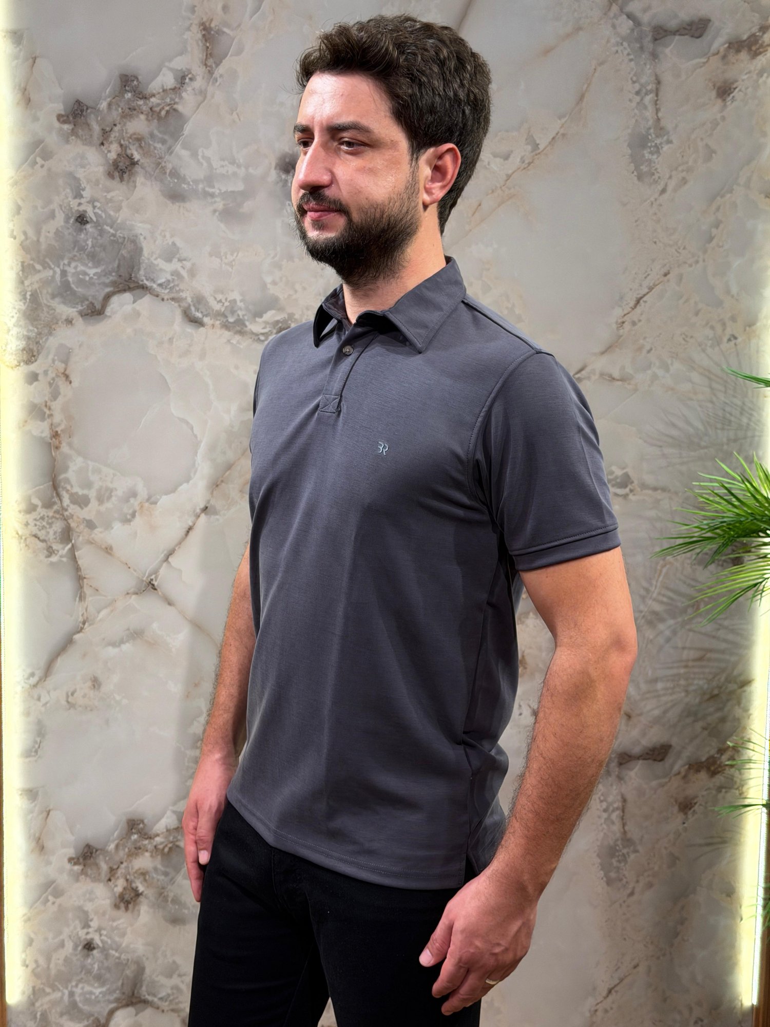 ERKEK FÜME POLO YAKA SLİM FİT TİŞÖRT 