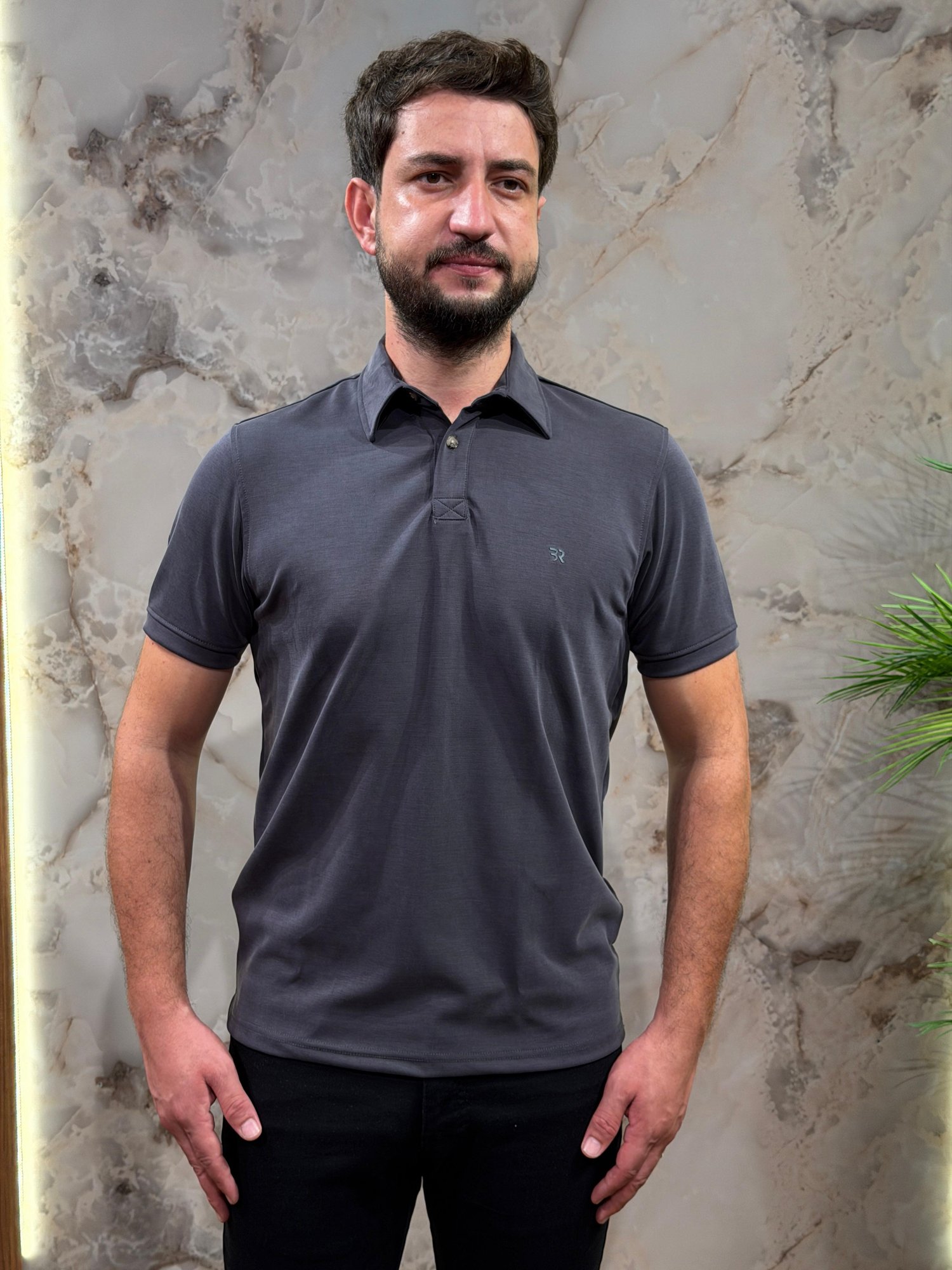 ERKEK FÜME POLO YAKA SLİM FİT TİŞÖRT 